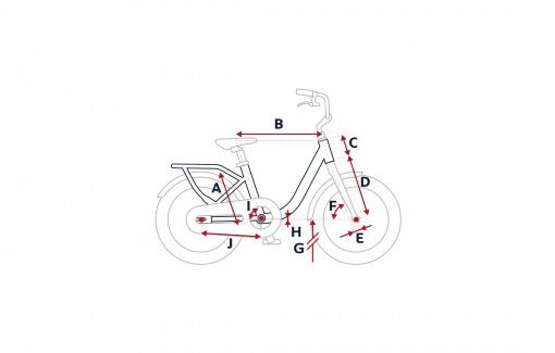 Esquema de la geometría de una bicicleta Peugeot LJ12